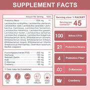 Nature Target 4-in-1 Probiotics, 100 Billion CFUs, 45 Packs Probiotic