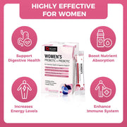 Nature Target Women’s Probiotic & Prebiotic Powder, 50 Billion CFUs, 30 Packs Probiotic