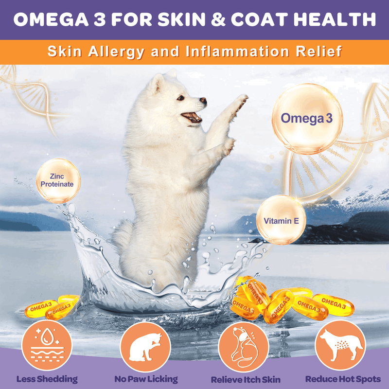 Nature Target Dogs & Cats Omega-3 Chicken Flavor Probiotics, 6 Billion Probiotics, 120 Chews Pet Vitamins Supplements