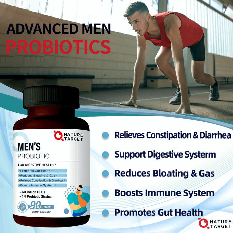 Nature Target Men’s Probiotics, 60 Billion CFUs, 90 Tablets Probiotic