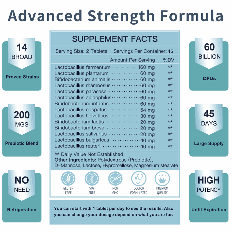 Nature Target Men’s Probiotics, 60 Billion CFUs, 90 Tablets Probiotic