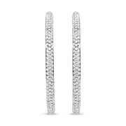 Bids.com 18K White Gold 2.00 Cttw Round-Cut Diamond Inner-Outer Hoop Earrings (F-G Color, VS1-VS2 Clarity) Earrings