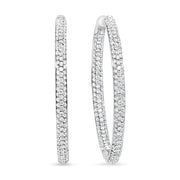 Bids.com 18K White Gold 2.00 Cttw Round-Cut Diamond Inner-Outer Hoop Earrings (F-G Color, VS1-VS2 Clarity) Earrings