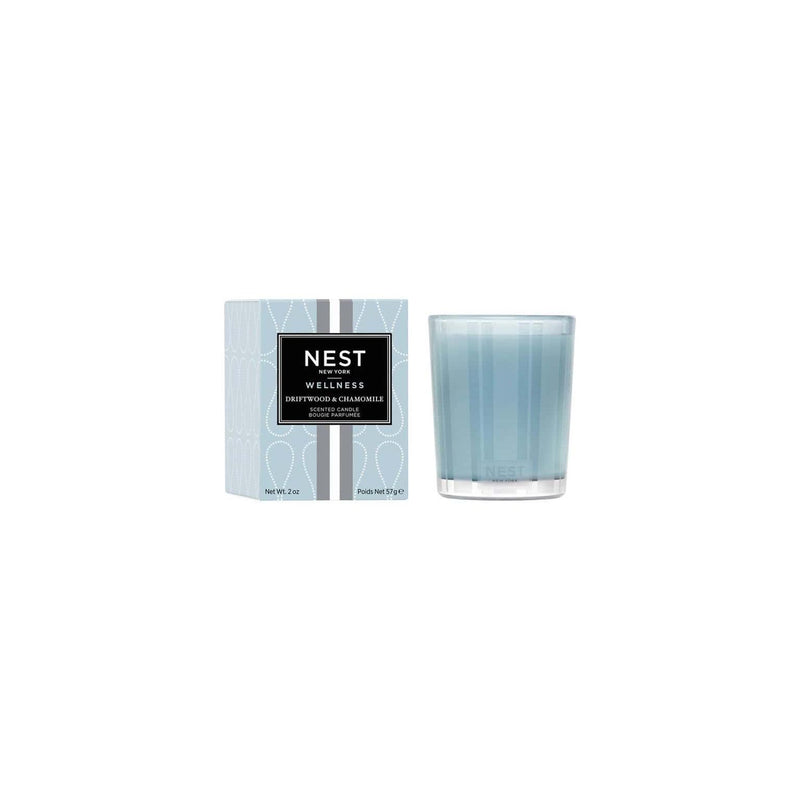 Nava Beauty Nest New York Driftwood & Chamomile Candle White Smoke Classic 8.1 oz,3-Wick 21.2 oz,Luxury 47.3 oz