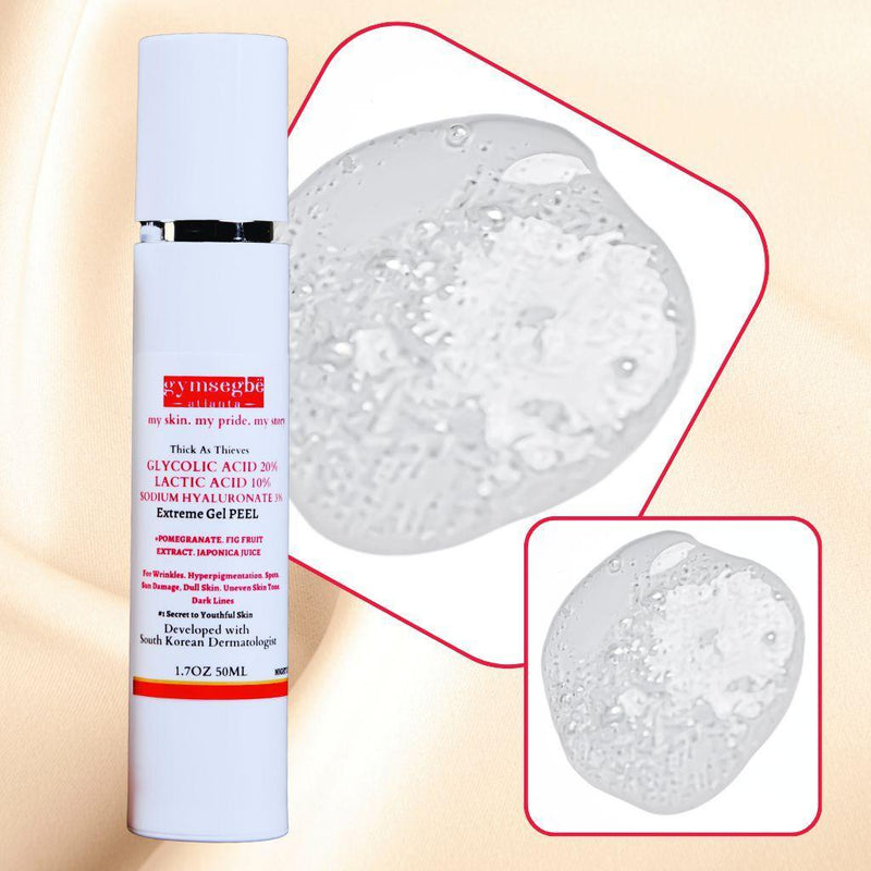 gymsegbë Thick As Thieves Pure Glycolic Acid Lactic Acid Extreme Gel Peel - 50ml Exfoliation, Dark Spots, Hyperpigmentation