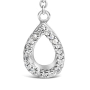 Bids.com Sterling Silver Created Blue Sapphire and Diamond Accent Y Necklace Necklaces