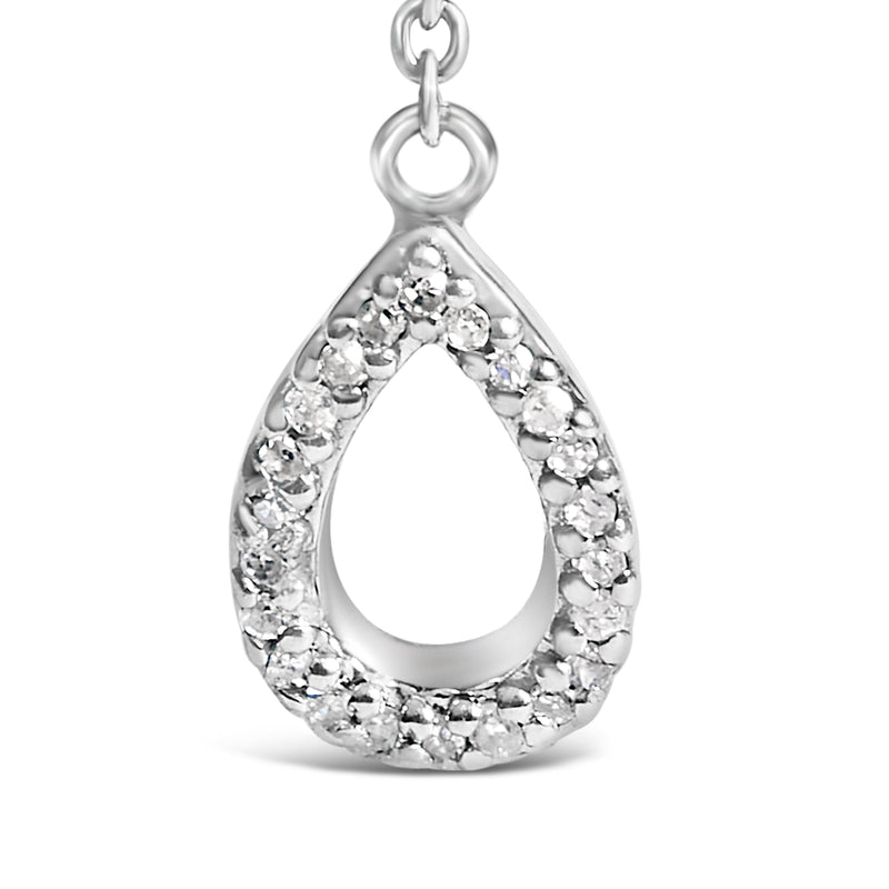 Bids.com Sterling Silver Created Blue Sapphire and Diamond Accent Y Necklace Necklaces