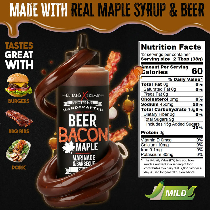 Elijah's Xtreme Beer Bacon Maple BBQ Sauce BBQ Sauce