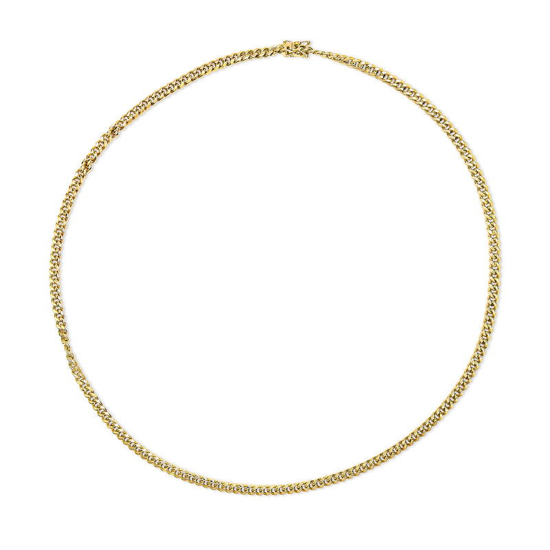 Bids.com Semi-Solid 14K Yellow Gold 4.5mm Miami Cuban Chain Necklace - Unisex Chain - 22 Inches Necklaces