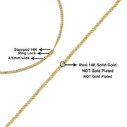 Bids.com Semi-Solid 14K Yellow Gold 4.5mm Miami Cuban Chain Necklace - Unisex Chain - 22 Inches Necklaces