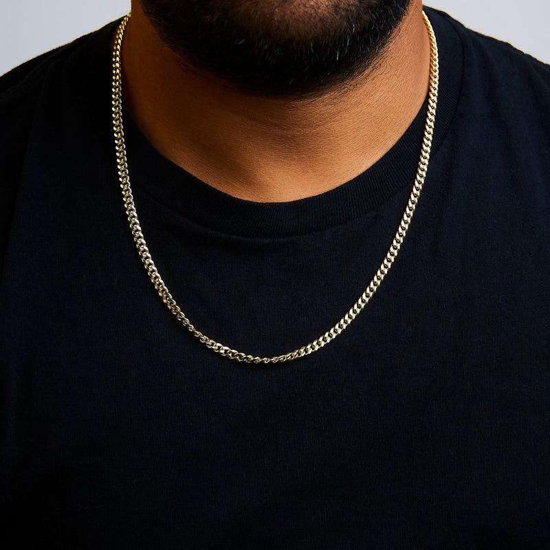 Bids.com Semi-Solid 14K Yellow Gold 4.5mm Miami Cuban Chain Necklace - Unisex Chain - 22 Inches Necklaces