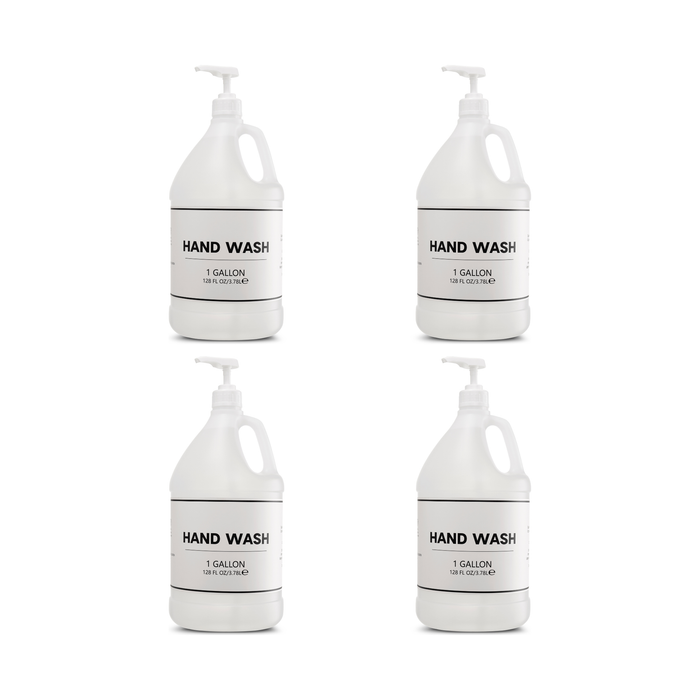 4-Pack Hand Wash Refill - 4 Pack of 1 Gallon Pump Dispensers - White Label