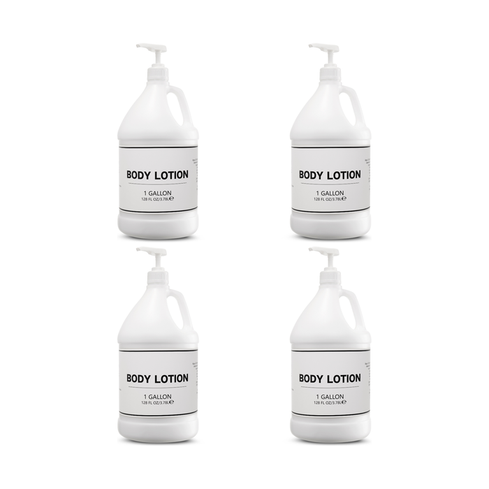 4-Pack Body Lotion Refill - 4 Pack of 1 Gallon Pump Dispensers - White Label