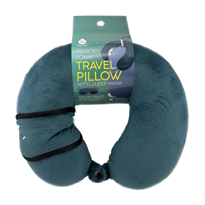 Memory Foam Travel Pillow with Sleep Mask