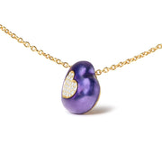 Bids.com 18K Yellow Gold Blue Enamel 1/10 Cttw Round Pave Diamonds Heart Shape 18" Pendant Necklace  (G-H Color, SI1-SI2 Clarity) - Adjustable up to 16" - 18" Necklaces