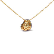 Bids.com 18K Yellow Gold Blue Enamel 1/10 Cttw Round Pave Diamonds Heart Shape 18" Pendant Necklace  (G-H Color, SI1-SI2 Clarity) - Adjustable up to 16" - 18" Necklaces