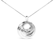 Bids.com .925 Sterling Silver Endless Wave Swirl Statement Medallion 18" Pendant Necklace Necklaces