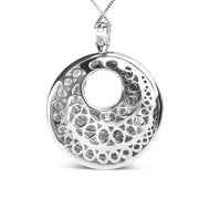 Bids.com .925 Sterling Silver Endless Wave Swirl Statement Medallion 18" Pendant Necklace Necklaces