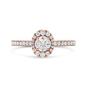 Bids.com 18K Rose Gold 1/2 Cttw Composite Marquise Composite Diamond Oval Shaped Halo Engagement Ring (F-G Color, VS1-VS2 Clarity) - Ring Size 7 Rings