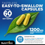 Nutrivein Berberine Plus Organic Ceylon Cinnamon - 120 Capsules GR-4L51-YC9A