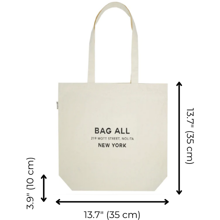 Bag-All - New York City Tote With Zipper And Inside Pocket, Cream