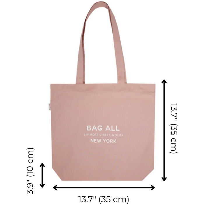 Bag-All - New York City Tote With Zipper And Inside Pocket, Pink/Blush