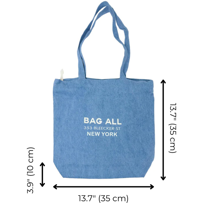 Bag-All - New York City Tote With Zipper And Inside Pocket, Denim