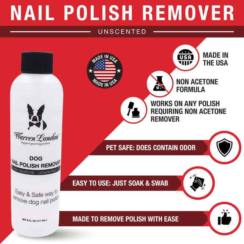 Warren London Dog Nail Polish Remover - Non Acetone Dog Nail Polish