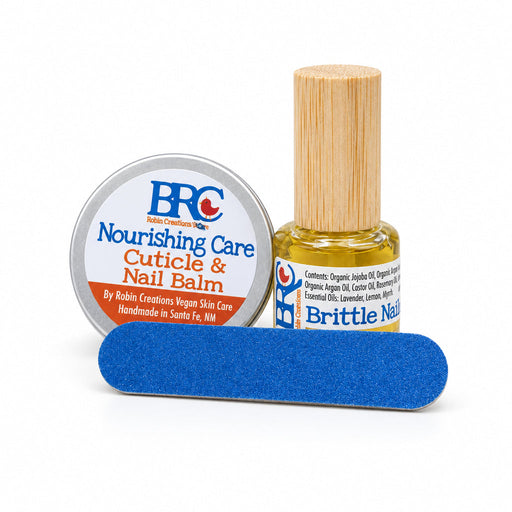 By Robin Creations Brittle Nail Serum & Strengthening Balm Set Cuticle Cream & Oil White Smoke Brush-on Brittle Nail Serum