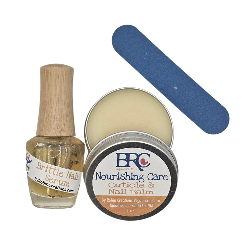 By Robin Creations Brittle Nail Serum & Strengthening Balm Set Cuticle Cream & Oil