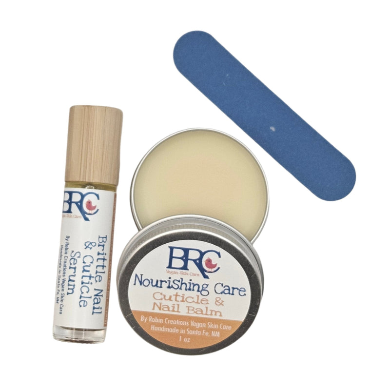 By Robin Creations Brittle Nail Serum & Strengthening Balm Set Cuticle Cream & Oil