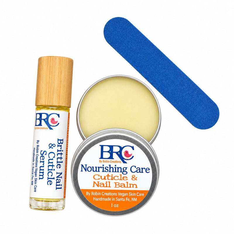 By Robin Creations Brittle Nail Serum & Strengthening Balm Set Cuticle Cream & Oil White Smoke Roll-on Brittle Nail Serum