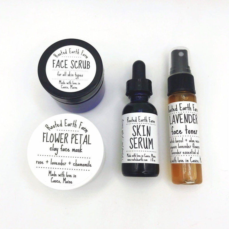 Rooted Earth Farm + Apothecary Botanical Skin Care Gift Set Face Masks + Scrubs