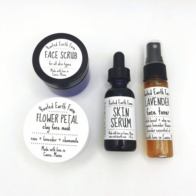 Rooted Earth Farm + Apothecary Botanical Skin Care Gift Set Face Masks + Scrubs
