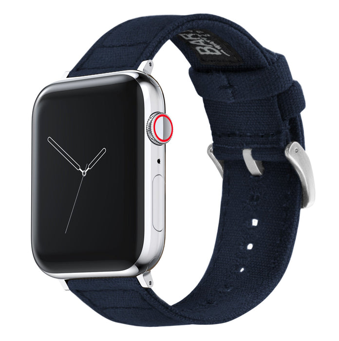 Apple Watch Canvas Navy Blue Watch Band by Barton Watch Bands