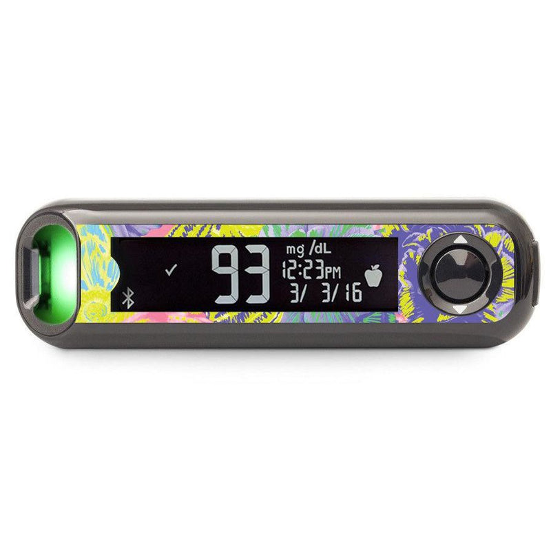 Peelz Neon Floral Bayer Contour© Next One Glucometer Peelz/Stickers