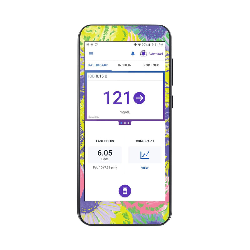Peelz Neon Floral Sticker for Omnipod® 5 Controller – Pump Peelz Peelz/Stickers