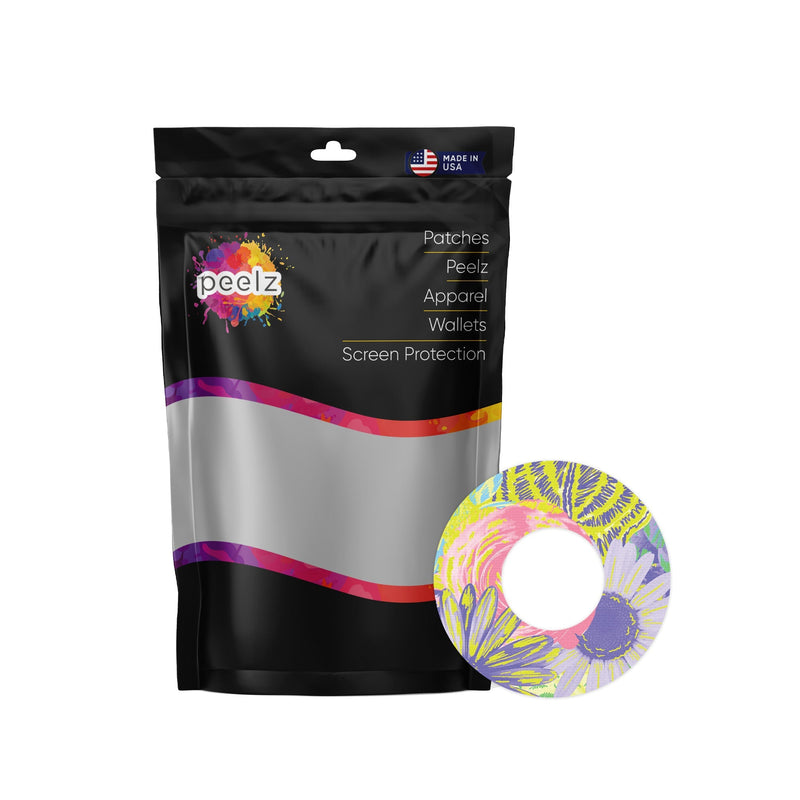 Peelz Neon Floral Patch  Tape Designed for the FreeStyle Libre 2 Patch Medical Tape