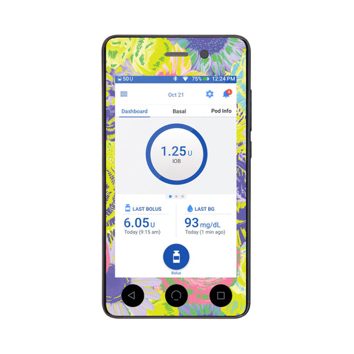 Peelz Neon Floral Sticker for Omnipod DASH® PDM – Pump Peelz Peelz/Stickers