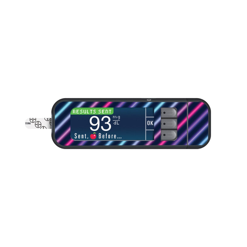 Peelz Neon Stripes Sticker for Bayer Contour Next Glucometer Peelz/Stickers