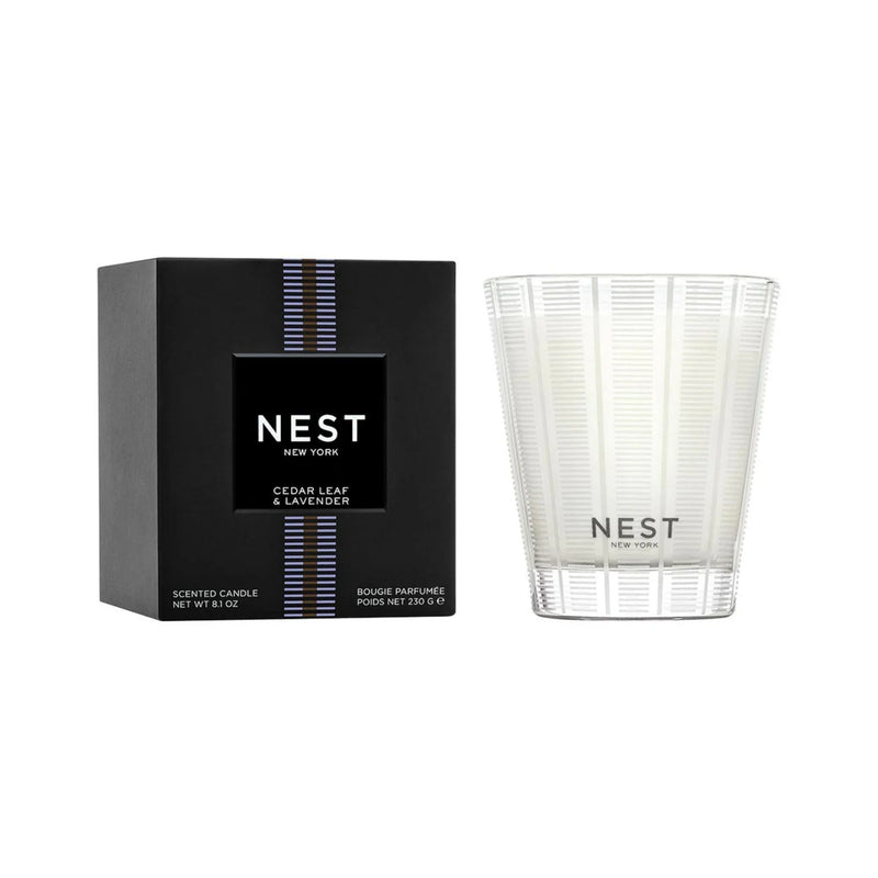 Nava Beauty Nest New York Cedar Leaf and Lavender Candle Black Classic 8.1 OZ