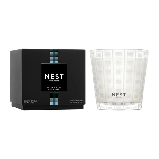 Nava Beauty Nest New York Ocean Mist & Sea Salt Scented Candle Black 3-Wick 21.2 OZ
