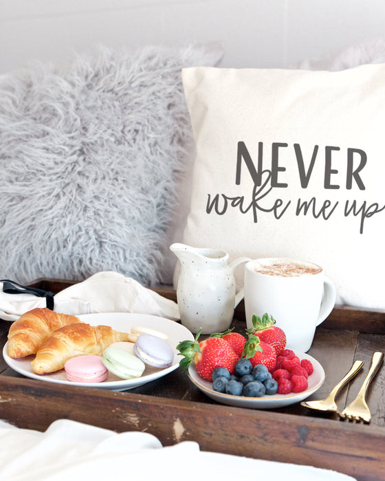 Never Wake Me Up Pillow Cover by The Cotton & Canvas Co.