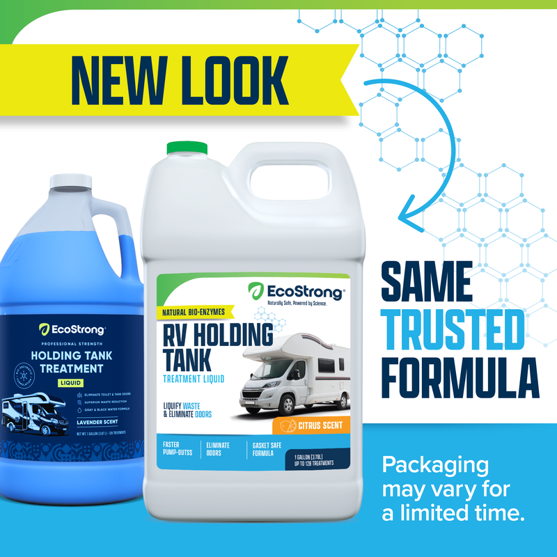 EcoStrong RV Holding Tank Treatment Liquid - Lavender RV > Holding Tank Treatment White Smoke 1 Gallon Jug,33 oz Dispenser Bottle,17 oz Dispenser Bottle