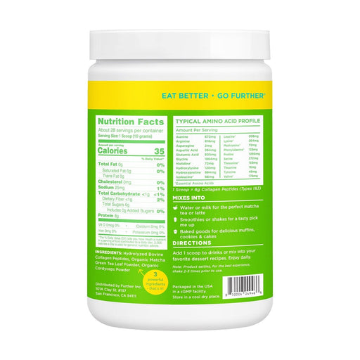 Further Food - Matcha Collagen Peptides Powder 9.4oz