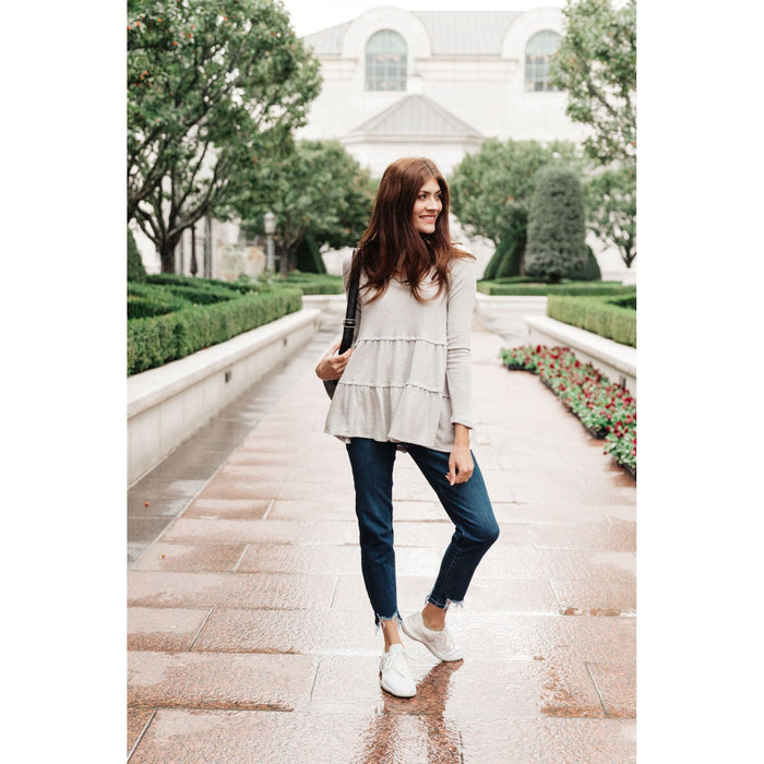 Nicely Done Tiered Top in Gray