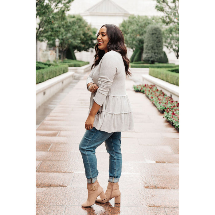 Nicely Done Tiered Top in Gray