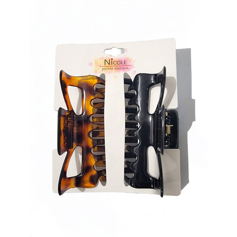 Mill's Beauty Supply Nicole Pure Essence Fashion Hair Claws Black & Brown Mix Hair Clips
