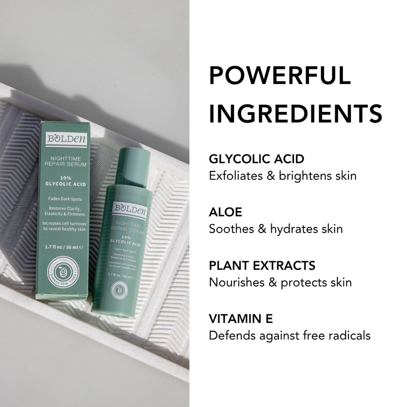 Boldenusa.com Bolden Nighttime Repair Serum | 10% Glycolic Acid Serum for Dark Spots Facial Line