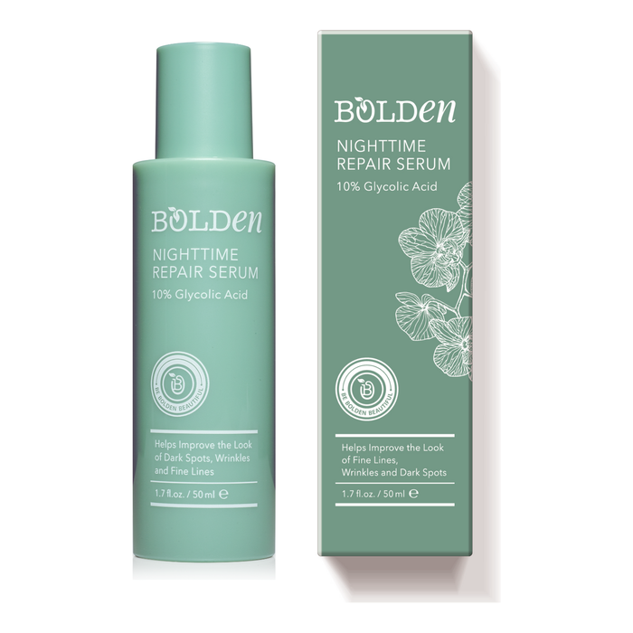 Bolden Nighttime Repair Serum | 10% Glycolic Acid Serum for Dark Spots